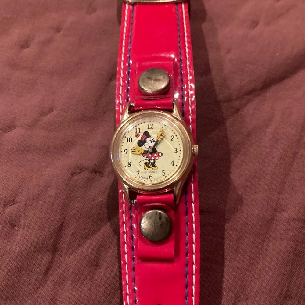 Red and gold Minnie Mouse Watch